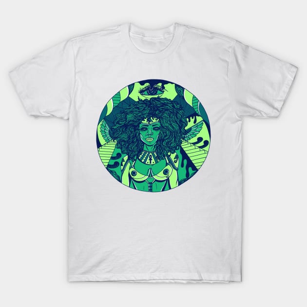 Ngreen Kemet Warrior T-Shirt by kenallouis